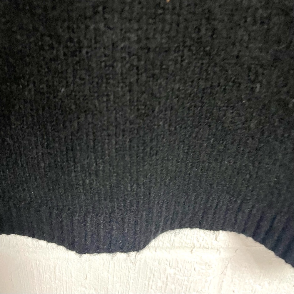 Talbots NWT Long Sleeve Beaded Black Sweater Dress Cable Knit Midi Classic L - Picture 8 of 15